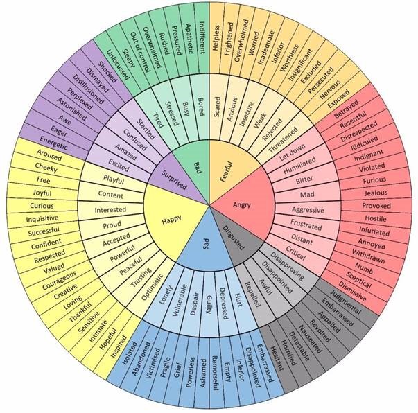 Dr. Robert Plutchik's Feelings Wheel