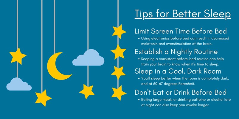 Tips for better sleep infographic
