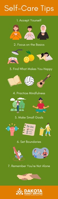 Self-care tips infographic
