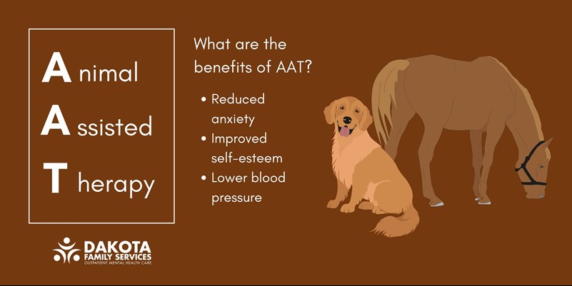Benefits of animal-assisted therapy infographic